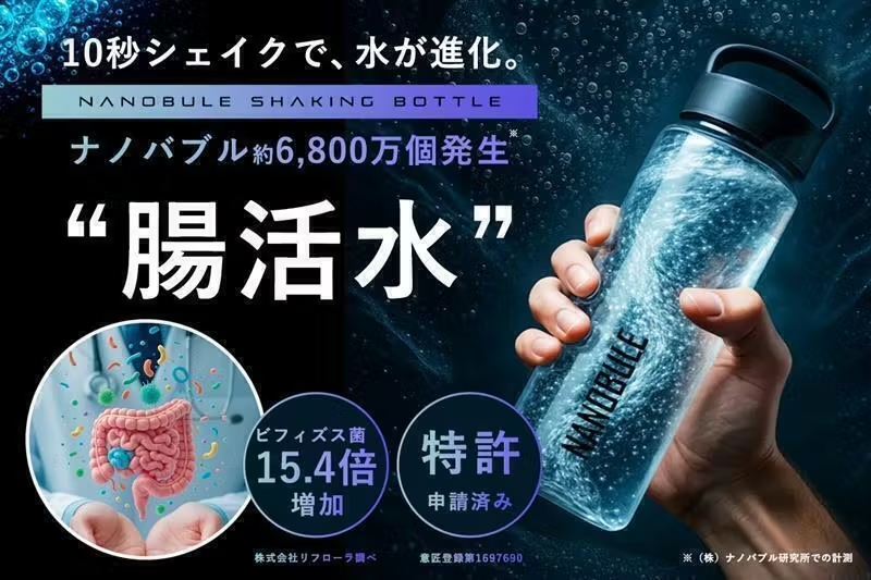 10秒シェイクで水が進化。 6,800万個のナノバブルで腸活【NANOBULE】