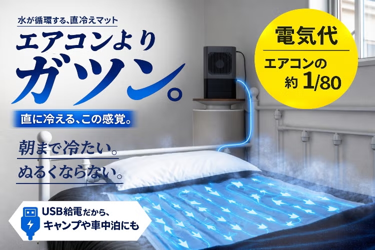 電気代はエアコンの1/80（1日1.5円）| 水循環システム搭載の直冷えマット