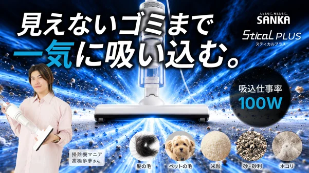 ハイパワー持続のコード付き×軽量・快適なスティック型これが、掃除機の答えでした